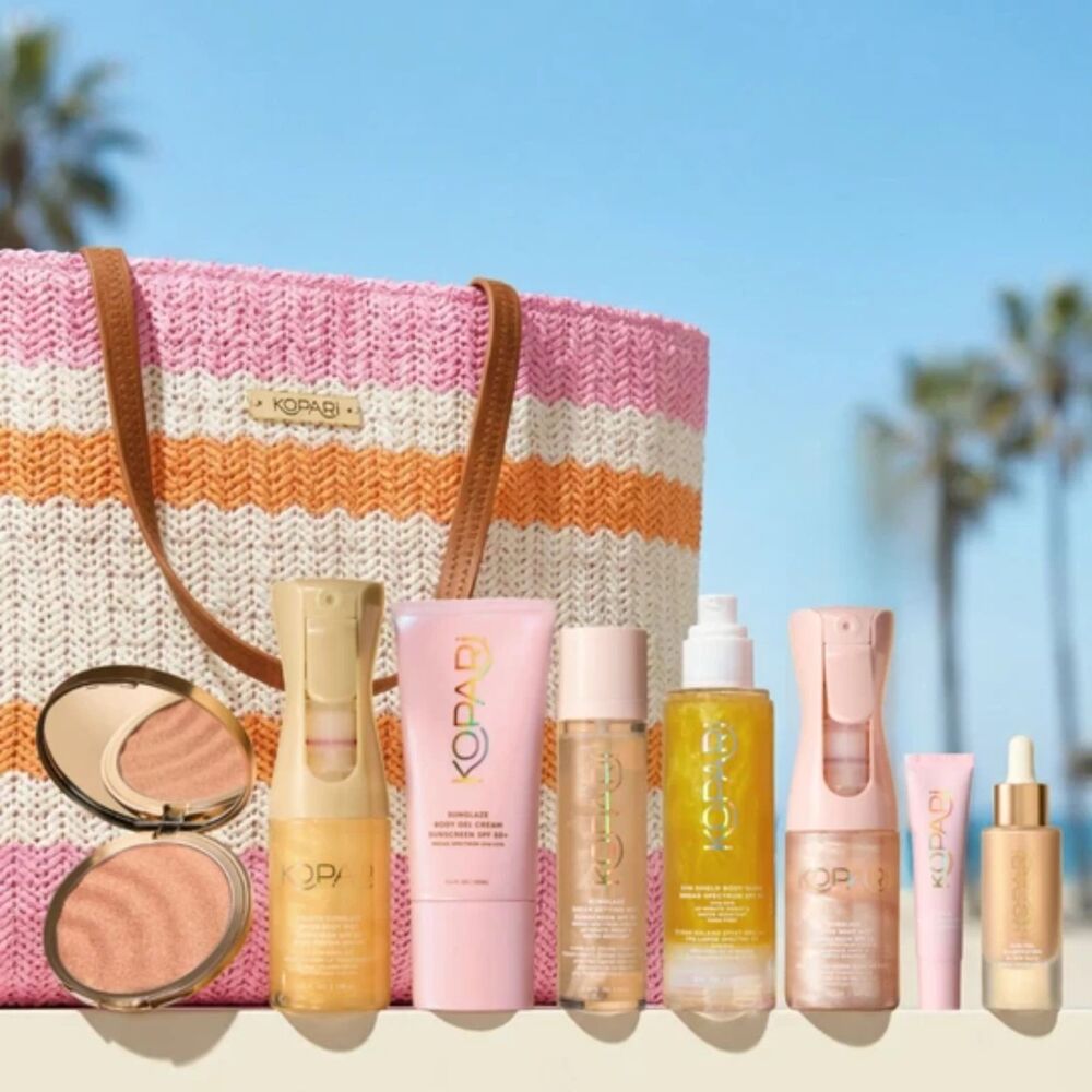 Kopari Ultimate Glow SPF Vault Sunscreen Summer Bundle + Beach Tote | Brand New